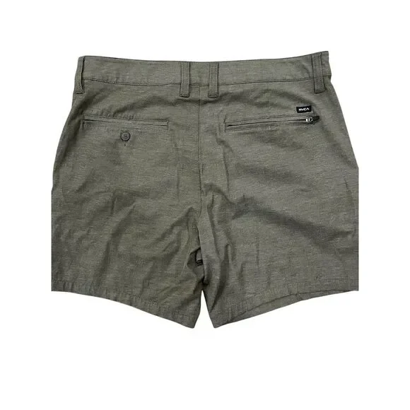 RVCA Men's Green Chino Hybrid Shorts Waist 33 Casual 5-Pocket Design - Picture 3 of 4